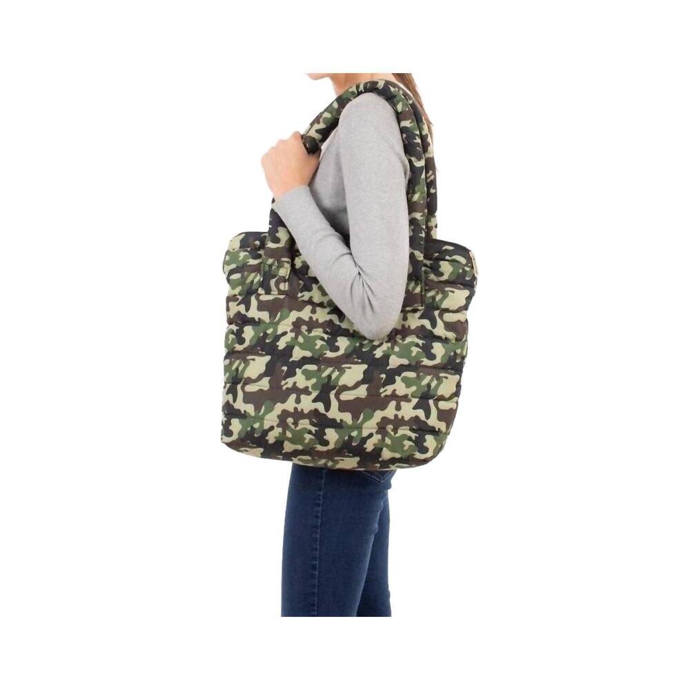 NEW JUDSON & CO. quilted shoulder bag purse in green & tan camo
